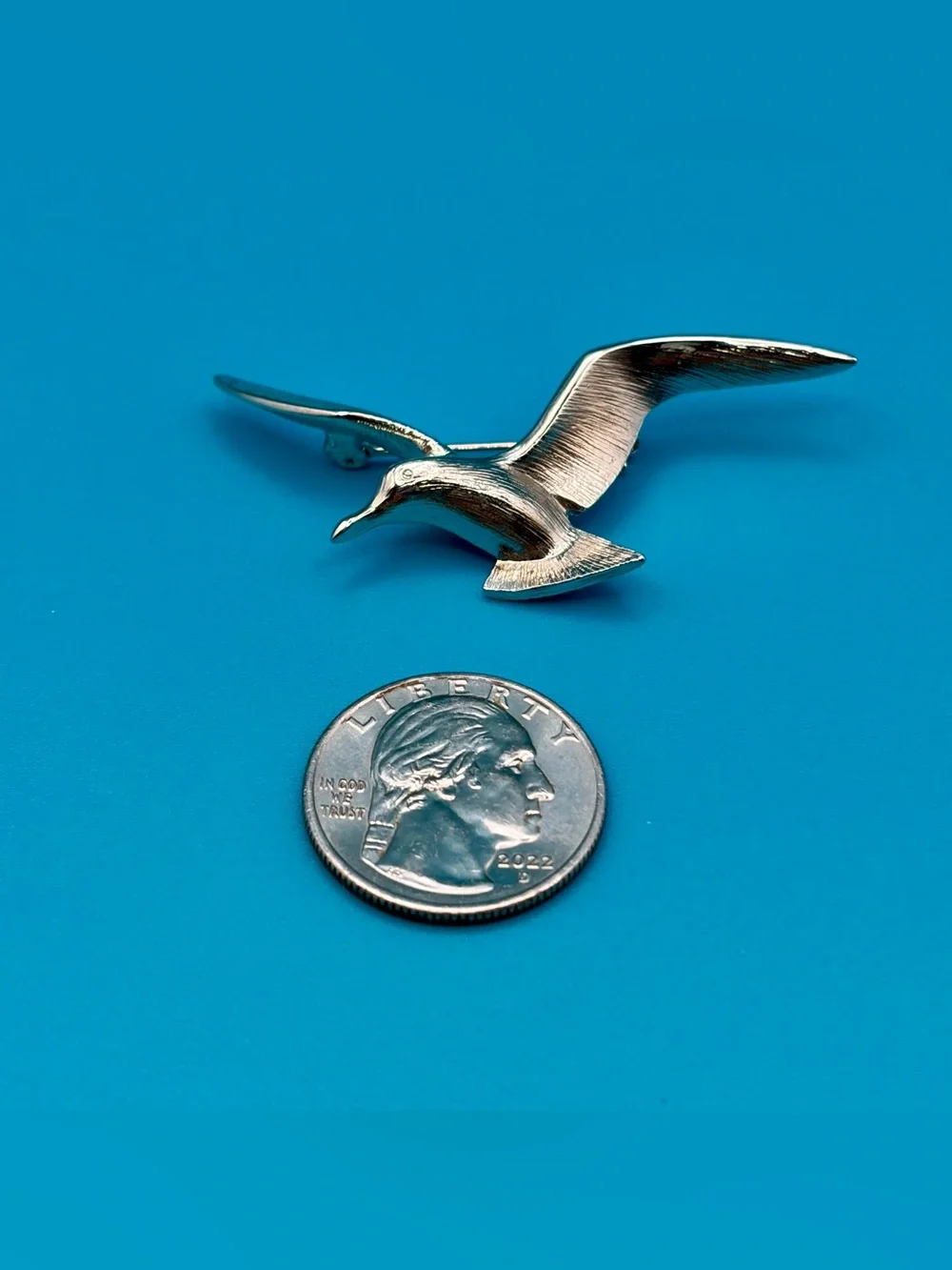 Vintage Pewter Seagull Brooch
